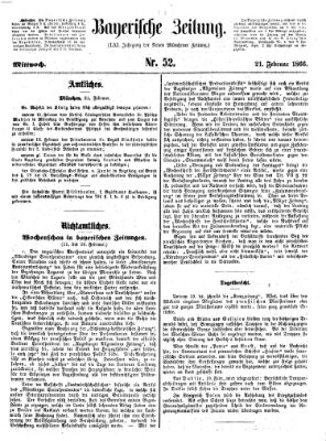 Bayerische Zeitung. Mittag-Ausgabe (Süddeutsche Presse) Mittwoch 21. Februar 1866