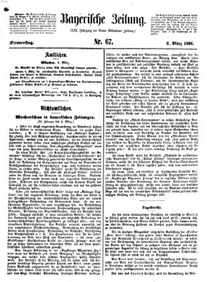 Bayerische Zeitung. Mittag-Ausgabe (Süddeutsche Presse) Donnerstag 8. März 1866