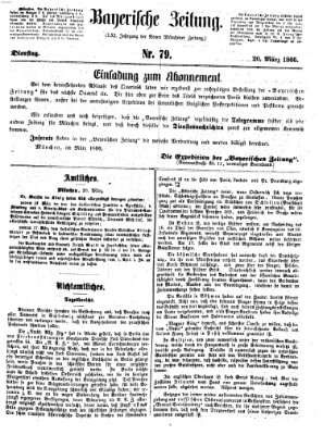 Bayerische Zeitung. Mittag-Ausgabe (Süddeutsche Presse) Dienstag 20. März 1866