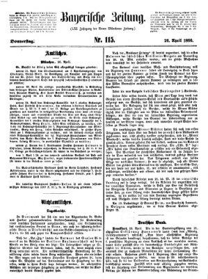 Bayerische Zeitung. Mittag-Ausgabe (Süddeutsche Presse) Donnerstag 26. April 1866