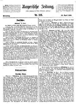 Bayerische Zeitung. Mittag-Ausgabe (Süddeutsche Presse) Sonntag 29. April 1866