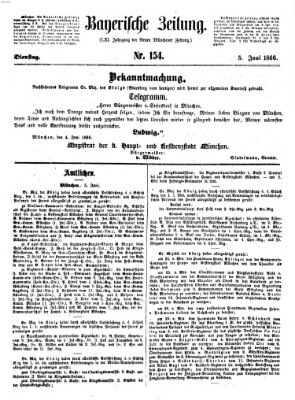 Bayerische Zeitung. Mittag-Ausgabe (Süddeutsche Presse) Dienstag 5. Juni 1866