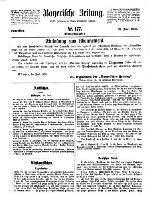 Bayerische Zeitung. Mittag-Ausgabe (Süddeutsche Presse) Donnerstag 28. Juni 1866