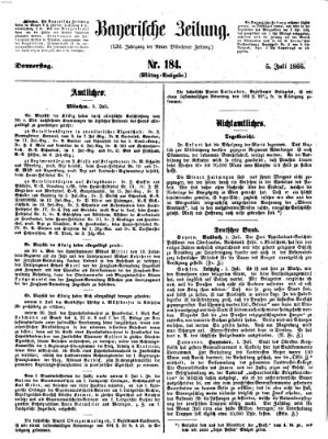 Bayerische Zeitung. Mittag-Ausgabe (Süddeutsche Presse) Donnerstag 5. Juli 1866