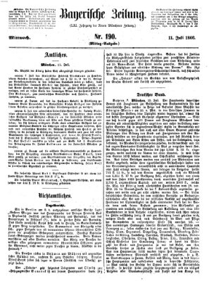 Bayerische Zeitung. Mittag-Ausgabe (Süddeutsche Presse) Mittwoch 11. Juli 1866