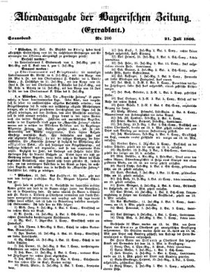 Bayerische Zeitung. Mittag-Ausgabe (Süddeutsche Presse) Samstag 21. Juli 1866