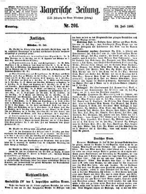 Bayerische Zeitung. Mittag-Ausgabe (Süddeutsche Presse) Sonntag 22. Juli 1866