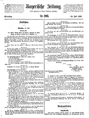 Bayerische Zeitung. Mittag-Ausgabe (Süddeutsche Presse) Dienstag 24. Juli 1866