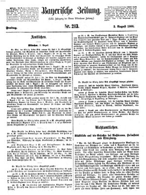 Bayerische Zeitung. Mittag-Ausgabe (Süddeutsche Presse) Freitag 3. August 1866