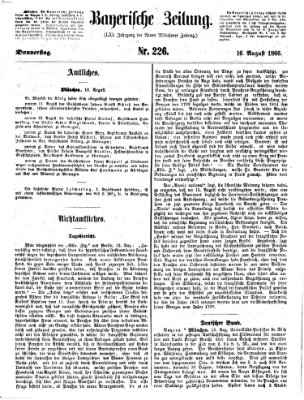 Bayerische Zeitung. Mittag-Ausgabe (Süddeutsche Presse) Donnerstag 16. August 1866