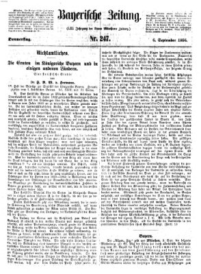 Bayerische Zeitung. Mittag-Ausgabe (Süddeutsche Presse) Donnerstag 6. September 1866