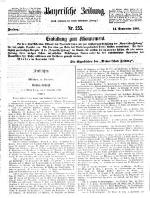 Bayerische Zeitung. Mittag-Ausgabe (Süddeutsche Presse) Freitag 14. September 1866