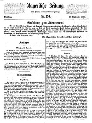 Bayerische Zeitung. Mittag-Ausgabe (Süddeutsche Presse) Dienstag 18. September 1866