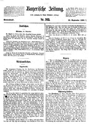 Bayerische Zeitung. Mittag-Ausgabe (Süddeutsche Presse) Samstag 22. September 1866