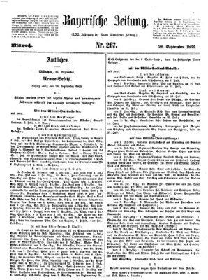 Bayerische Zeitung. Mittag-Ausgabe (Süddeutsche Presse) Mittwoch 26. September 1866