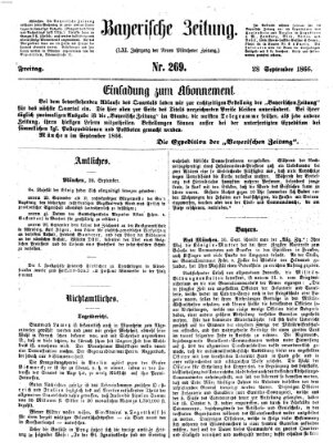 Bayerische Zeitung. Mittag-Ausgabe (Süddeutsche Presse) Freitag 28. September 1866