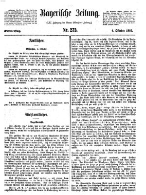 Bayerische Zeitung. Mittag-Ausgabe (Süddeutsche Presse) Donnerstag 4. Oktober 1866