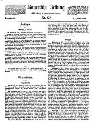 Bayerische Zeitung. Mittag-Ausgabe (Süddeutsche Presse) Samstag 6. Oktober 1866