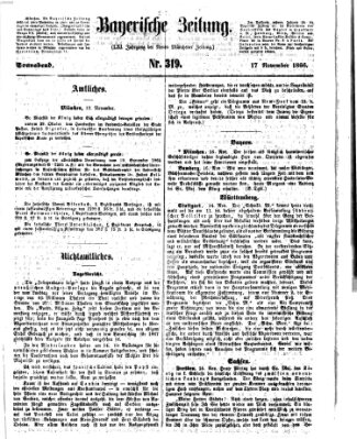 Bayerische Zeitung. Mittag-Ausgabe (Süddeutsche Presse) Samstag 17. November 1866