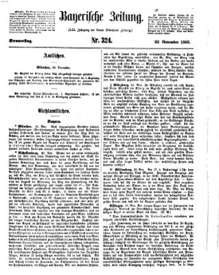 Bayerische Zeitung. Mittag-Ausgabe (Süddeutsche Presse) Donnerstag 22. November 1866