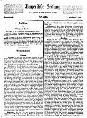 Bayerische Zeitung. Mittag-Ausgabe (Süddeutsche Presse) Samstag 1. Dezember 1866