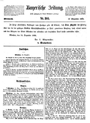 Bayerische Zeitung. Mittag-Ausgabe (Süddeutsche Presse) Mittwoch 12. Dezember 1866