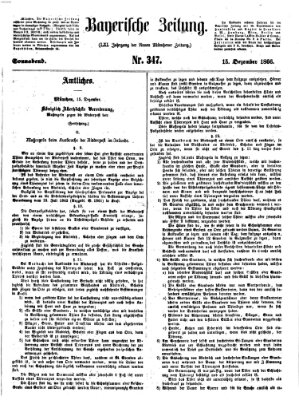 Bayerische Zeitung. Mittag-Ausgabe (Süddeutsche Presse) Samstag 15. Dezember 1866