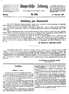 Bayerische Zeitung. Mittag-Ausgabe (Süddeutsche Presse) Freitag 21. Dezember 1866