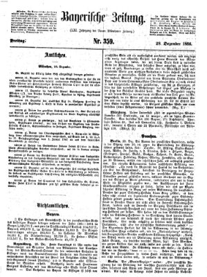 Bayerische Zeitung. Mittag-Ausgabe (Süddeutsche Presse) Freitag 28. Dezember 1866