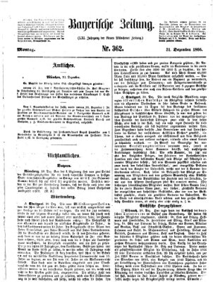 Bayerische Zeitung. Mittag-Ausgabe (Süddeutsche Presse) Montag 31. Dezember 1866