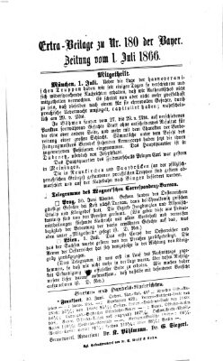 Bayerische Zeitung. Mittag-Ausgabe (Süddeutsche Presse) Sonntag 1. Juli 1866