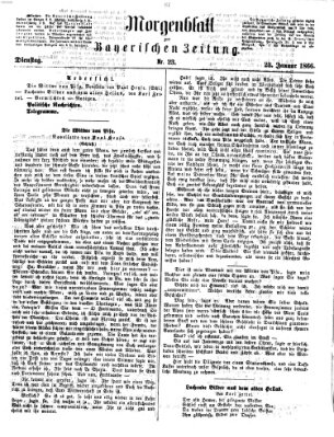 Bayerische Zeitung. Mittag-Ausgabe (Süddeutsche Presse) Dienstag 23. Januar 1866