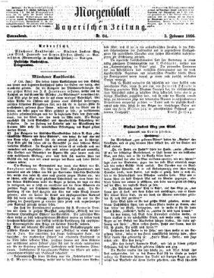 Bayerische Zeitung. Mittag-Ausgabe (Süddeutsche Presse) Samstag 3. Februar 1866