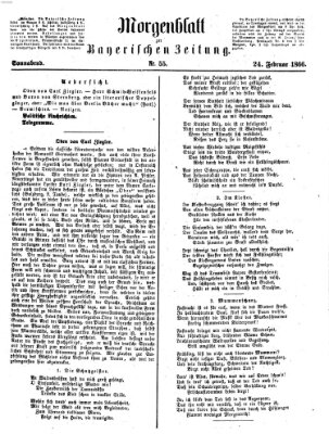 Bayerische Zeitung. Mittag-Ausgabe (Süddeutsche Presse) Samstag 24. Februar 1866