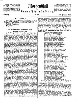 Bayerische Zeitung. Mittag-Ausgabe (Süddeutsche Presse) Dienstag 27. Februar 1866