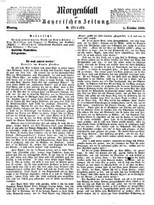 Bayerische Zeitung. Mittag-Ausgabe (Süddeutsche Presse) Montag 1. Oktober 1866