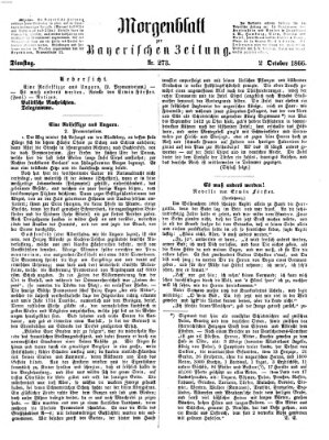 Bayerische Zeitung. Mittag-Ausgabe (Süddeutsche Presse) Dienstag 2. Oktober 1866