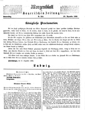 Bayerische Zeitung. Mittag-Ausgabe (Süddeutsche Presse) Donnerstag 20. Dezember 1866