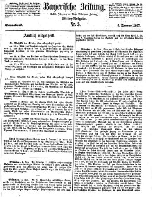 Bayerische Zeitung. Mittag-Ausgabe (Süddeutsche Presse) Samstag 5. Januar 1867