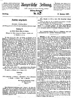 Bayerische Zeitung. Mittag-Ausgabe (Süddeutsche Presse) Freitag 11. Januar 1867