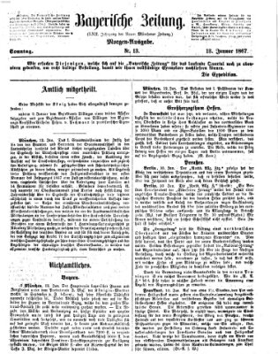 Bayerische Zeitung. Mittag-Ausgabe (Süddeutsche Presse) Sonntag 13. Januar 1867