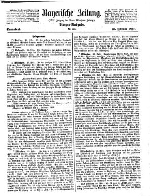 Bayerische Zeitung. Mittag-Ausgabe (Süddeutsche Presse) Samstag 23. Februar 1867