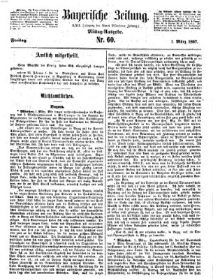 Bayerische Zeitung. Mittag-Ausgabe (Süddeutsche Presse) Freitag 1. März 1867