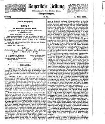 Bayerische Zeitung. Mittag-Ausgabe (Süddeutsche Presse) Montag 4. März 1867