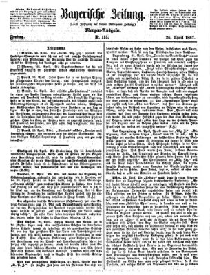 Bayerische Zeitung. Mittag-Ausgabe (Süddeutsche Presse) Freitag 26. April 1867
