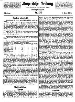 Bayerische Zeitung. Mittag-Ausgabe (Süddeutsche Presse) Dienstag 4. Juni 1867