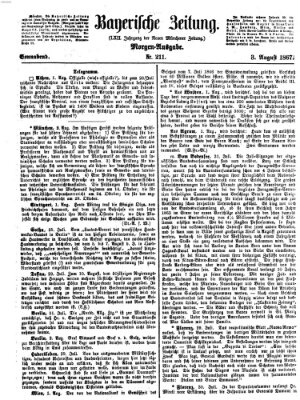 Bayerische Zeitung. Mittag-Ausgabe (Süddeutsche Presse) Samstag 3. August 1867