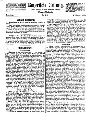 Bayerische Zeitung. Mittag-Ausgabe (Süddeutsche Presse) Sonntag 4. August 1867