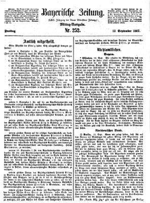 Bayerische Zeitung. Mittag-Ausgabe (Süddeutsche Presse) Freitag 13. September 1867