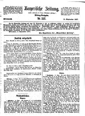 Bayerische Zeitung. Mittag-Ausgabe (Süddeutsche Presse) Mittwoch 18. September 1867